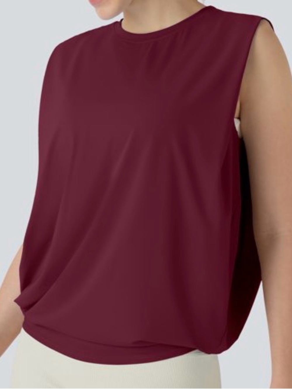 HALARA Burgundy Sleeveless Crewneck Tank